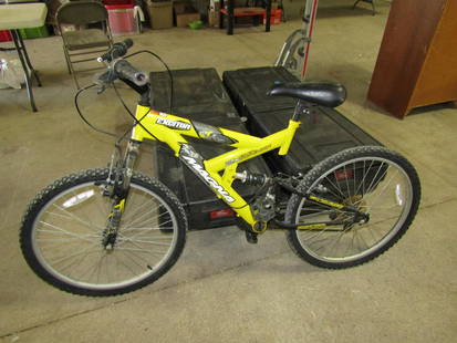 24"  Mens Bike: 24" men Magna Excitor Mt. Bike 2X Dual Suspension, yellow and black 62x39x13