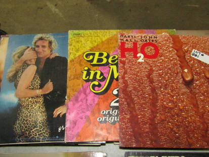 Stack Of Rock Albums: Hall and Oats, Rod Stewart, Paul Simon, Elvis, and more