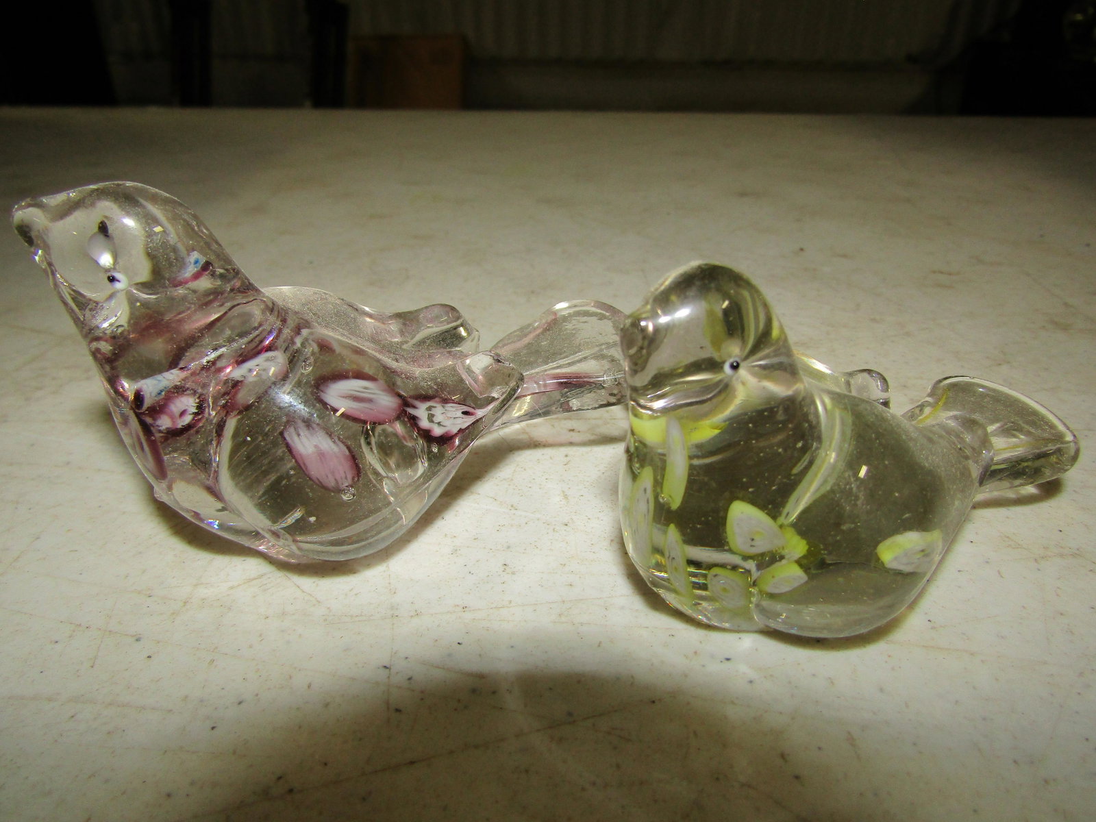 2 Glass Lefton Birds: 2 lefton glass multi colored Birds