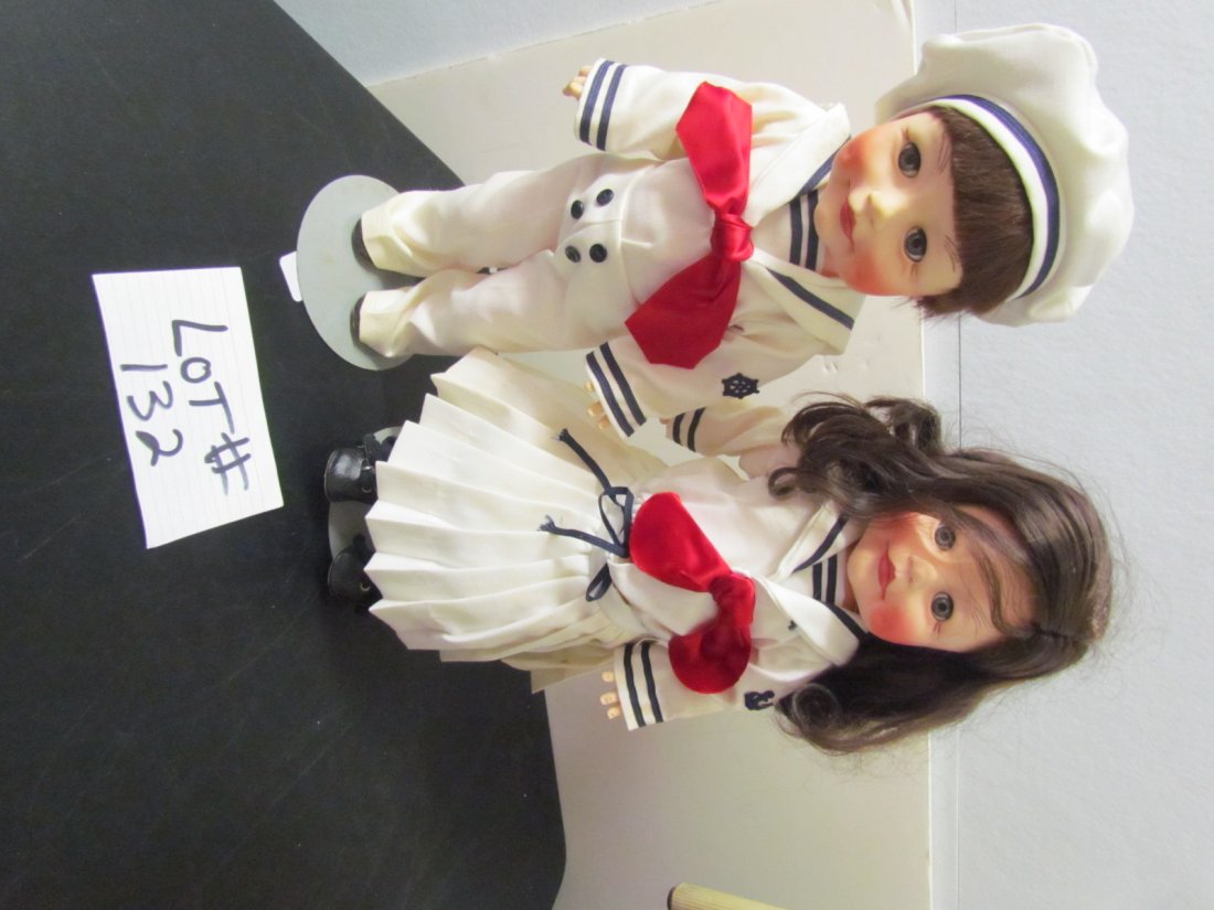 Pair of Dolls Effanbee: this is a pair of Faith Vick Sailor Dressed Dolls from 1979 girl doll is missing the hat