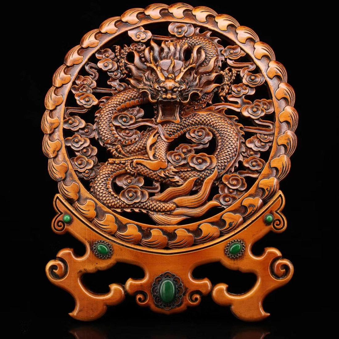 A nice huangyang wood hand carving table screen (1 of 9)