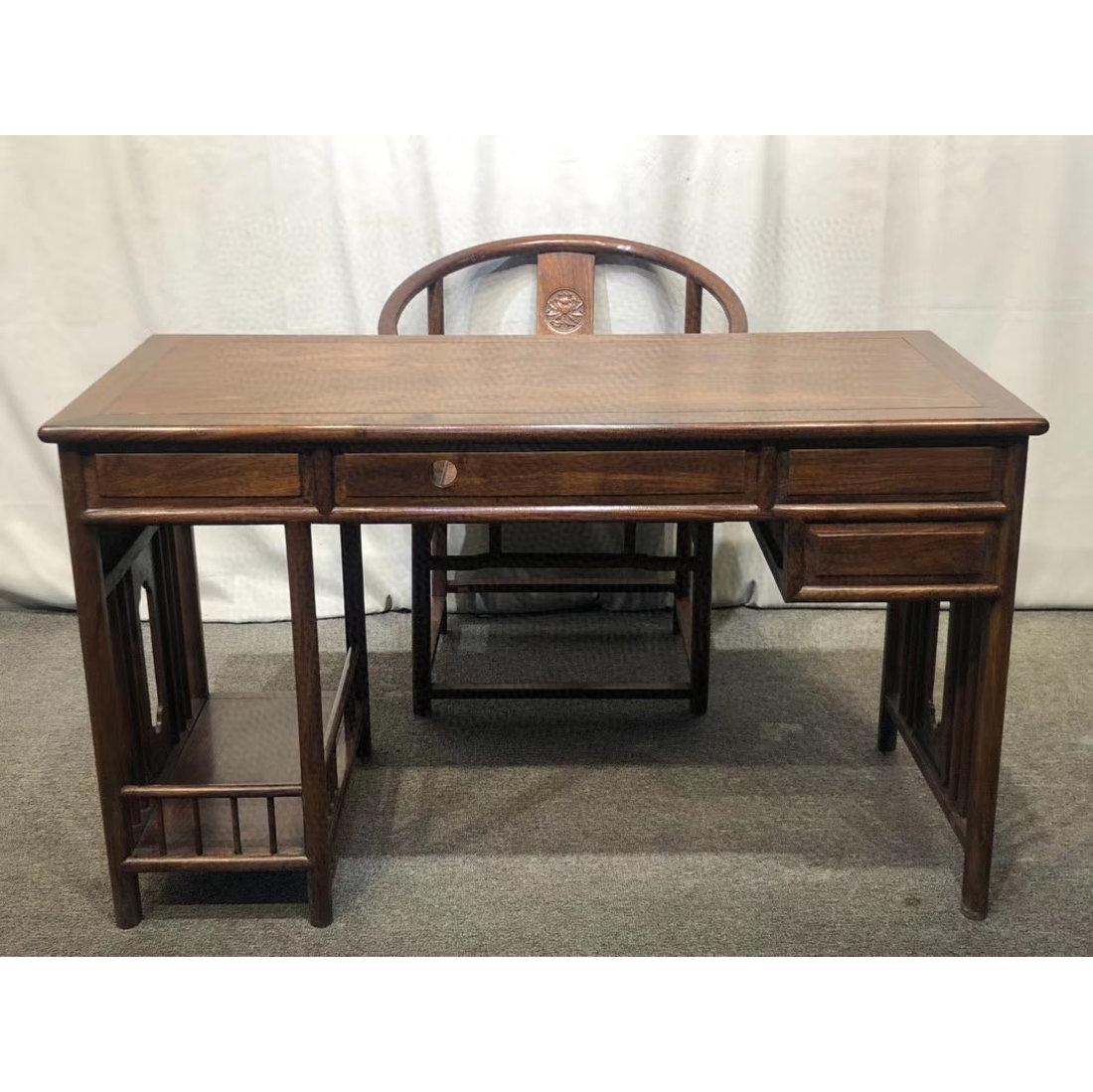 huali wood table and chair: A nice huali wood table and chair,tenon and mortise structure. Dimension:1)table:127x58x75 cm 2)chair:58x45x41 cm