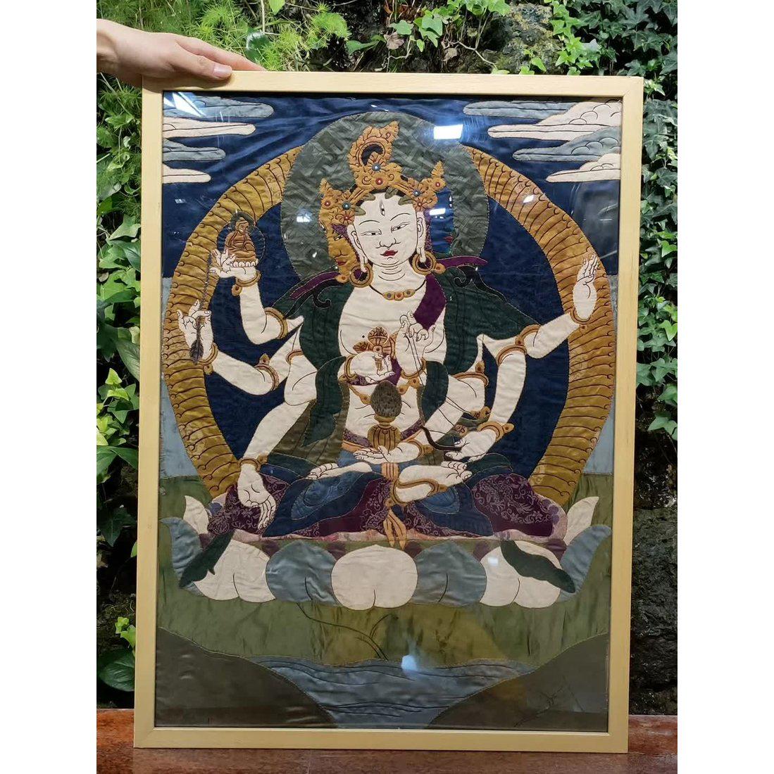 Qing Dynasty Embroider Tibetan Bodhisattva old Thangka (1 of 9)