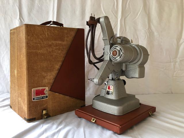 Keystone 109D 8mm Film Projector Works: Keystone 109D 8mm Film Projector. S/N 243227. Plugged in and tested, as-is. Carying case is 12" by 17" by 8". Seems to light up and work just fine!