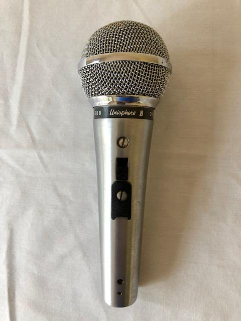 Shure PE588 Unisphere B Dynamic Microphone: Shure PE588 Unisphere B Dynamic Microphone. Made in USA. Some signs of use but in nice condition. Has not been tested or plugged in. Just the microphone as shown. 6 1/2" Long.