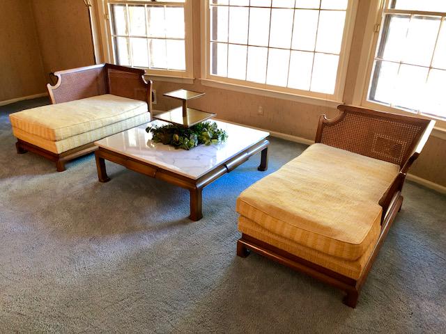 Mid-Century Oriental Chaise Ming Style Lounge Pair & (1 of 14)