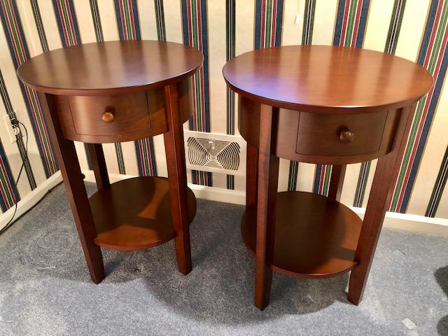 Matching Pottery Barn Deco Round Top Nightstand Tables (1 of 5)