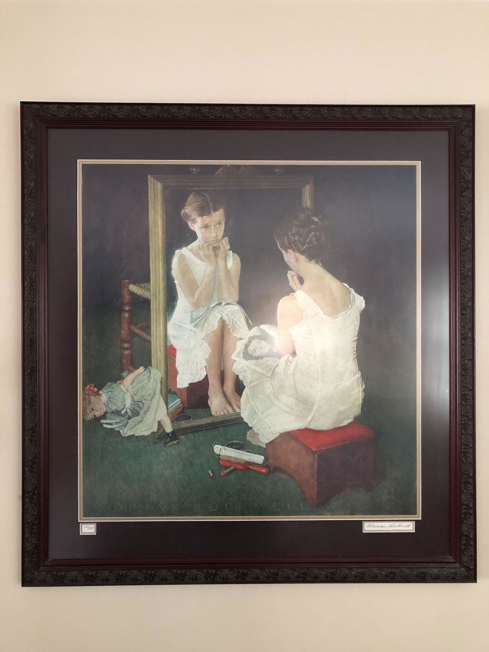 Norman Rockwell Girl In Mirror Signed Numbered Edtion Nov 21 19 Premiumsold Auctioneers In Nj Norman Rockwell Girl In Mirror Signed Numbered Edtion Nov 21 19 Premiumsold Auctioneers In Nj