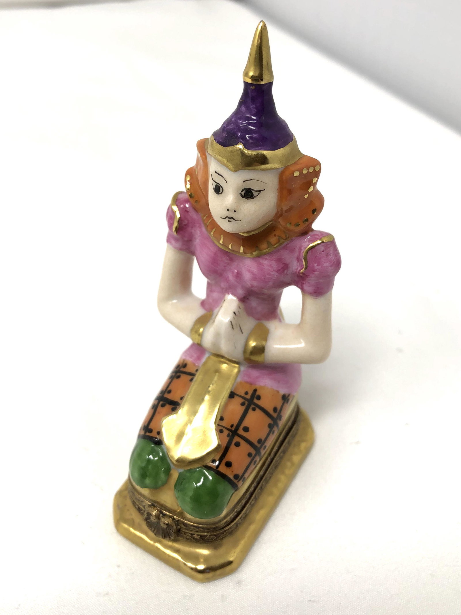 Chamart Peint Main Limoges Temple Diety Trinket Box: Chamart Peint Main Limoges Temple Godess Diety Trinket Box. Handpainted and detailed. Approx. 1 7/8 by 1-inch by 3 1/2-inches High. As-is, as-shown.
