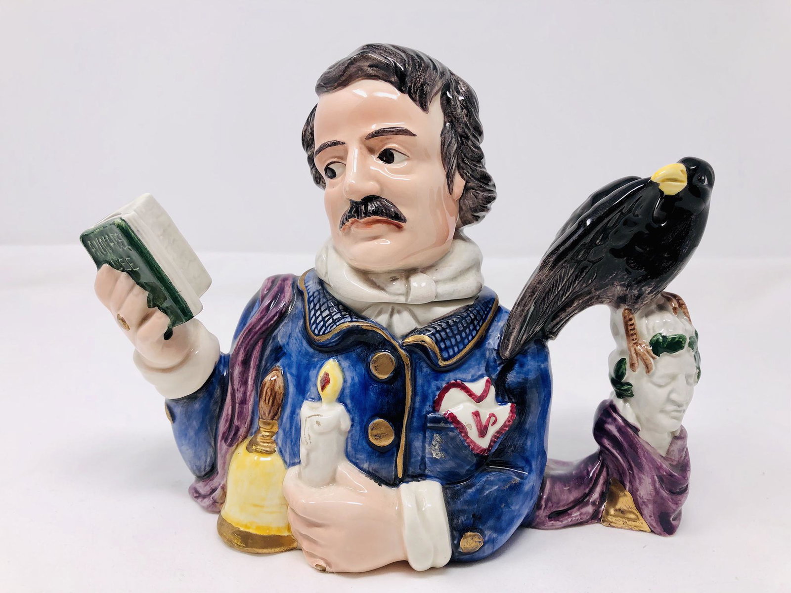 Fitz and Floyd Edgar Allen Poe Limited Edition Teapot: Fitz and Floyd Collectors Series Limited Edition Teapot Edgar Allen Poe Gothic Novelist. Number 91 of 3500. Approx. 7-inches Tall, as-is, as-shown.