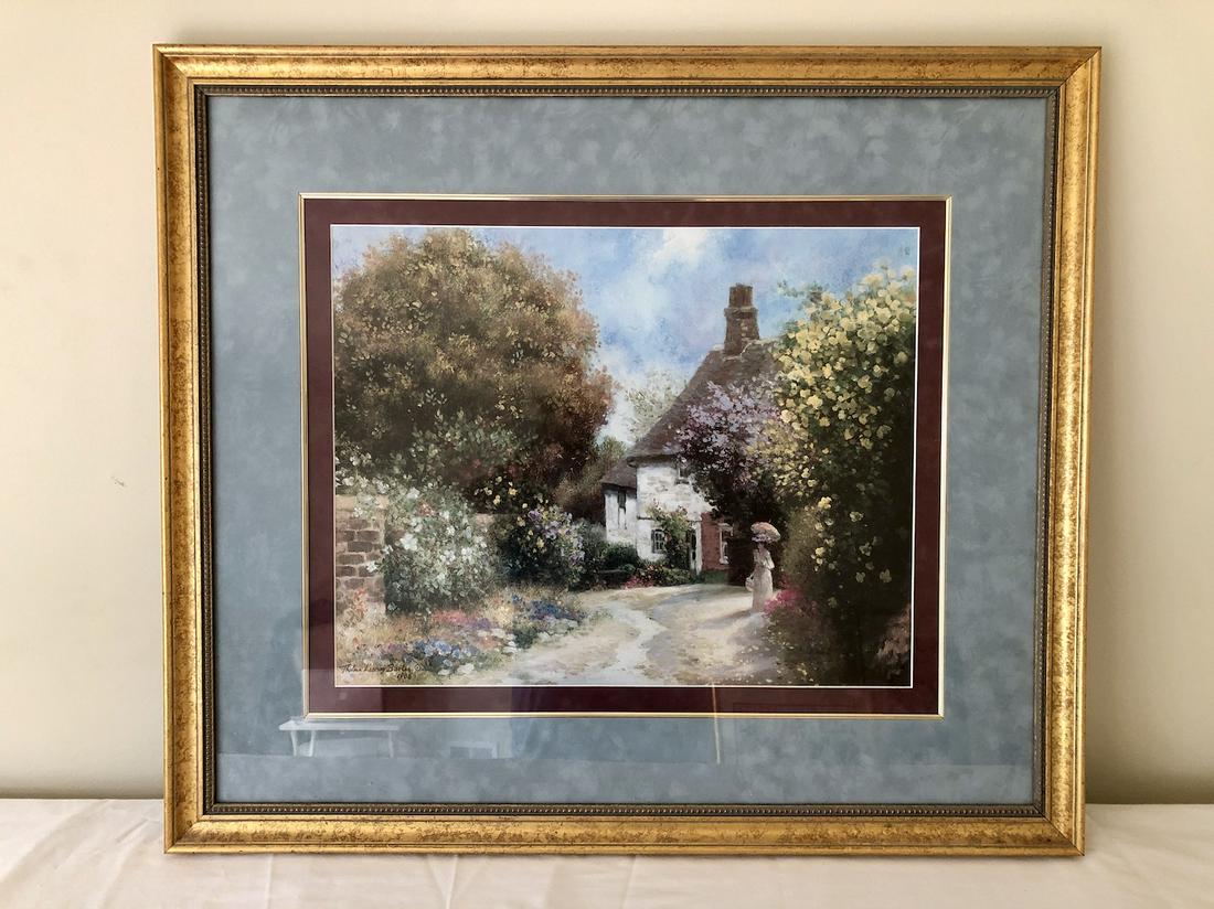 Thelma Leaney BUTLER Framed Matted Print Wall Art: Thelma Leaney BUTLER Framed Matted Print Wall Art. Framed Litho, Poster or similar, circa 1985. Beautifully framed and matted for dÃ©cor. Impressionist wall art. 26 1/2 by 30 1/2-Framed.