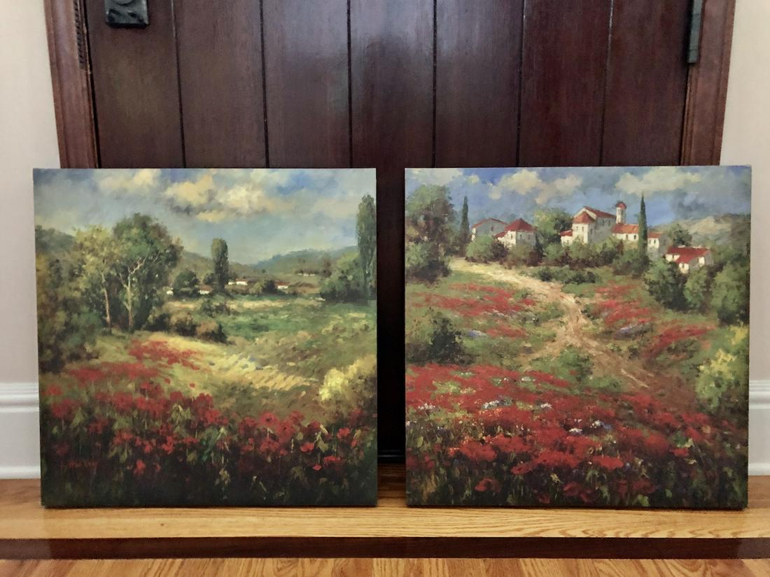 Impressionist Landscape Prints on Canvas Pair (1 of 2)