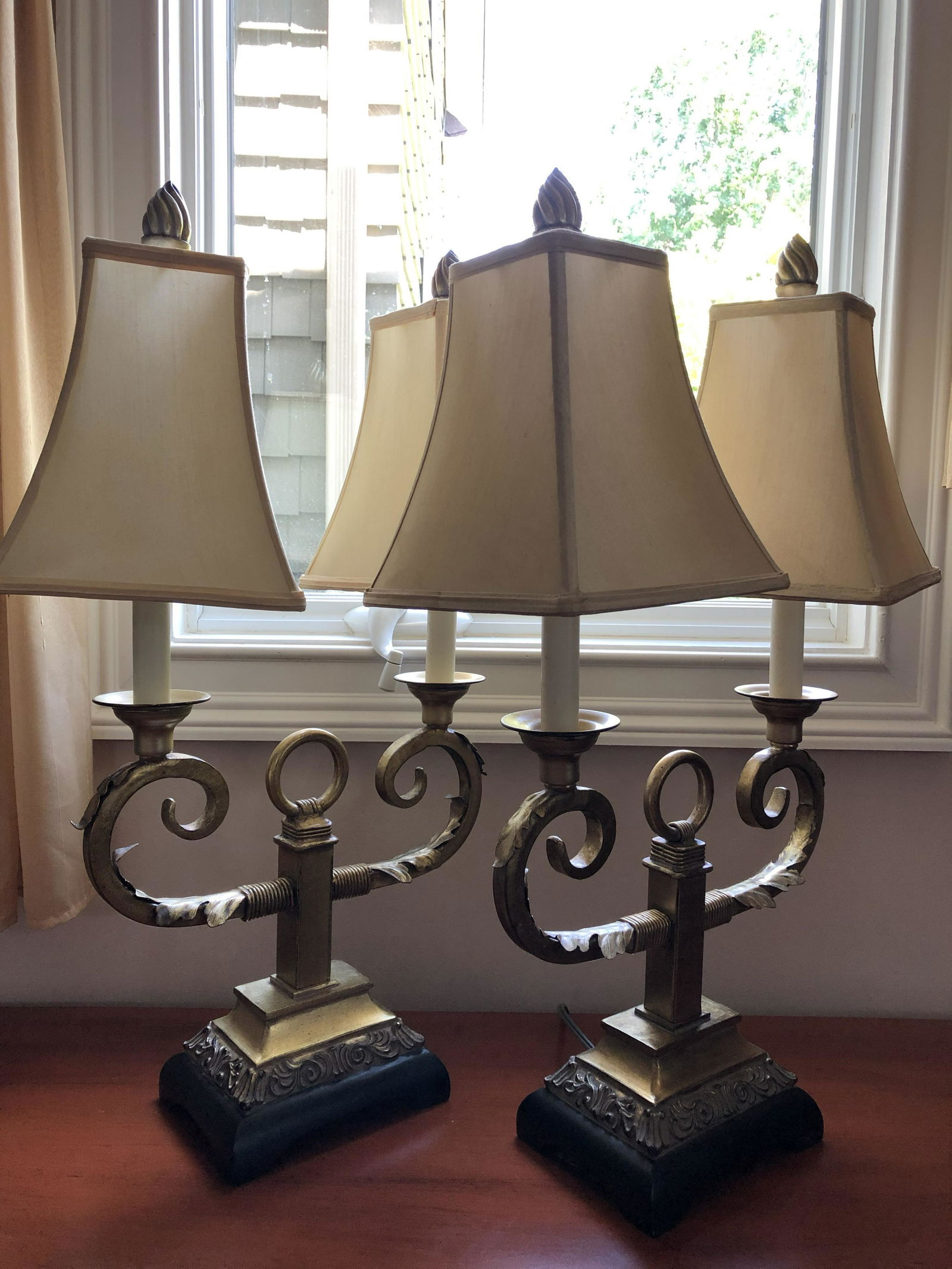 Wrought Iron Twin Point Designer Lamp Set (1 of 4)
