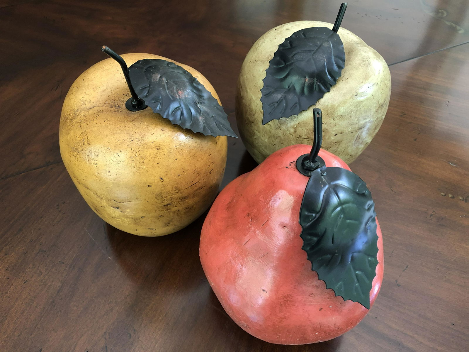 Lot of 3 Clay Ceramic Figural Apples Pears (1 of 2)