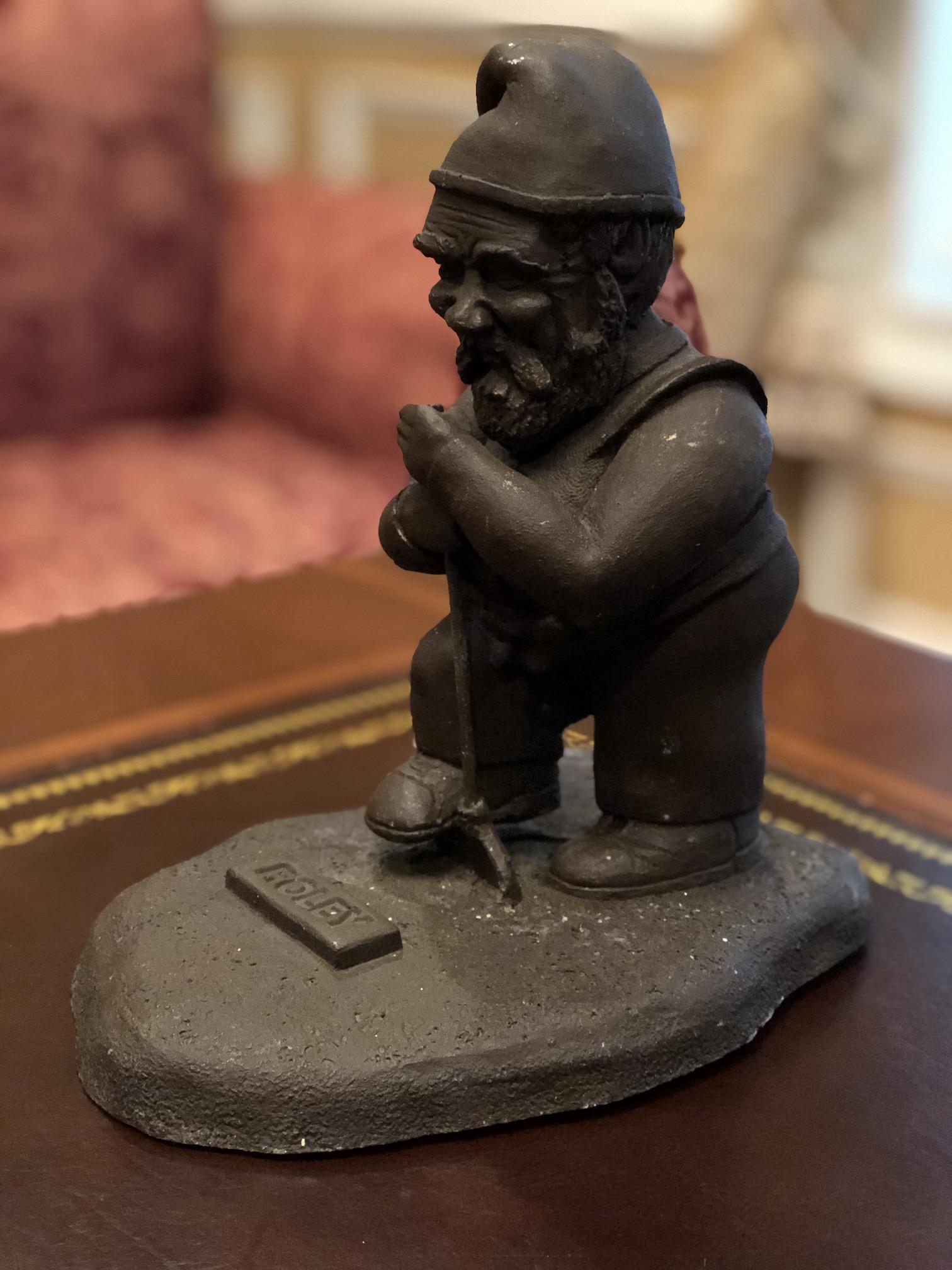 Resin Figure Yard Gnome: Goose Creek Asheville NC Roley 8-inches Tall