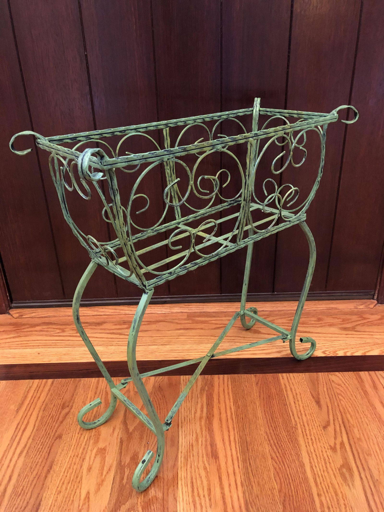 Faux Finish Wrought Iron Planter Box Stand (1 of 2)