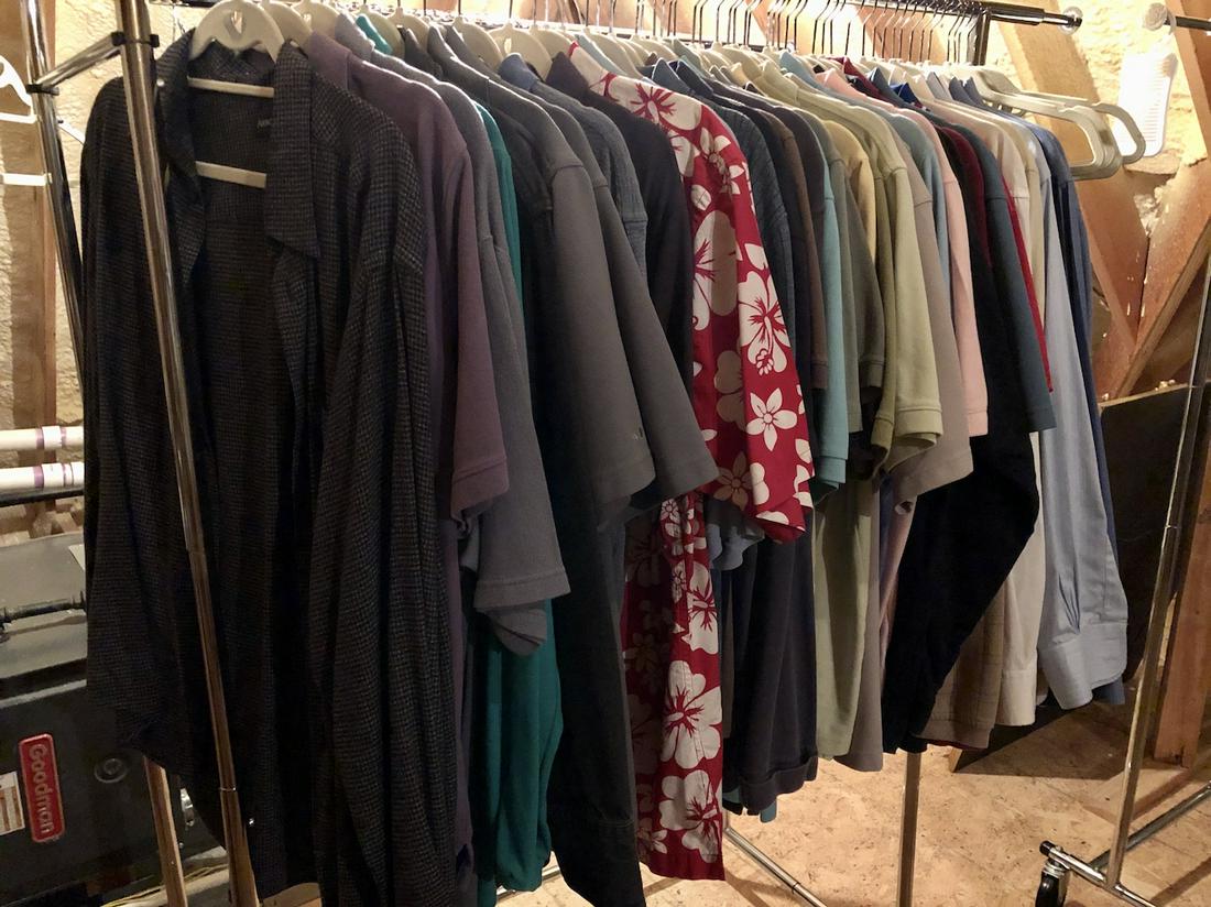 Attic Rack of Mens Clothing (1 of 3)