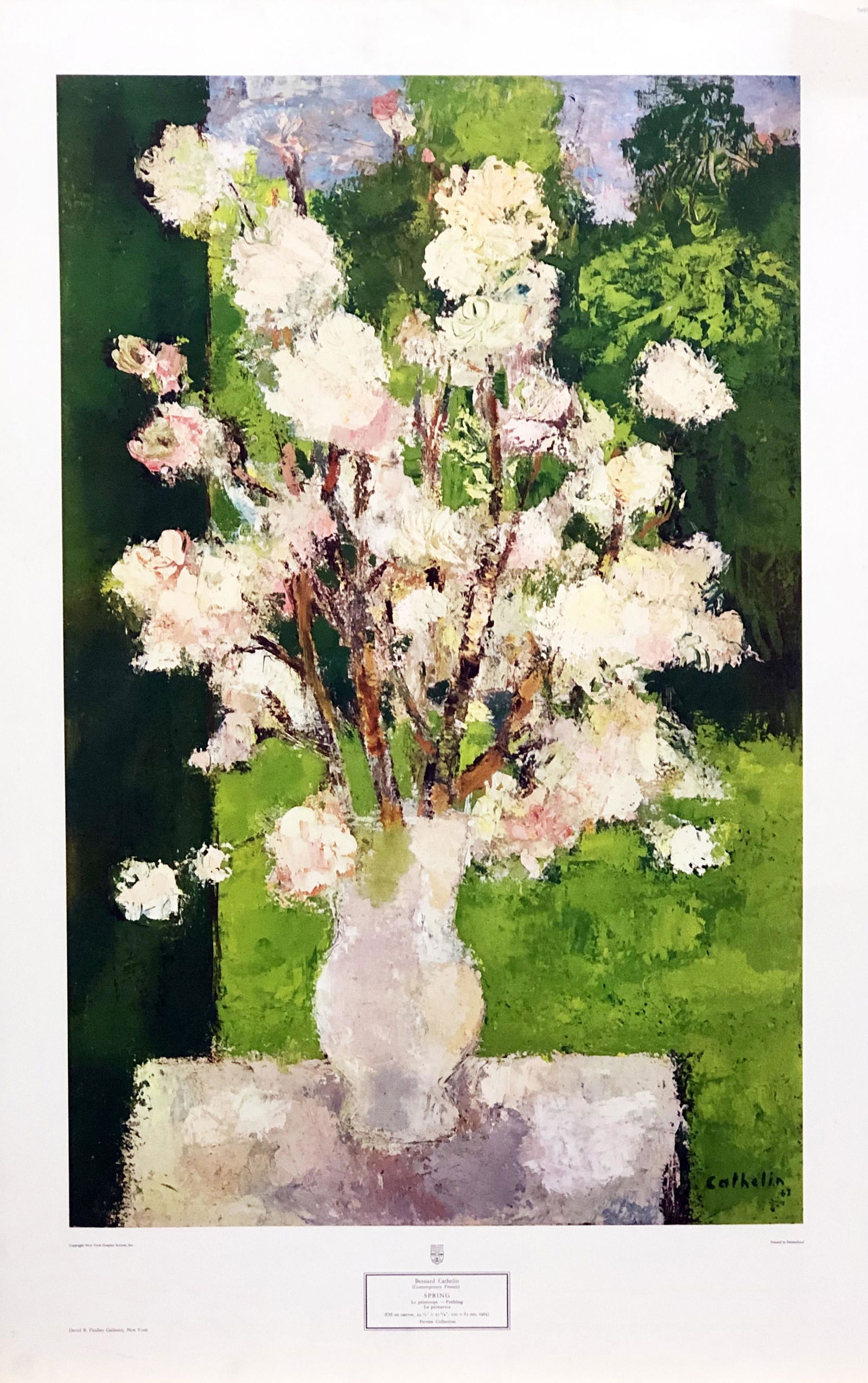 Bernard Cthelin - Spring.: Impresión litográfica de cuadro original. Papel estucado mate de 200 grs/m2. David B findlay Galleries, NY. Notes: En excelente estado de conservación, nunca ha sido enmarcarda !!. Dime