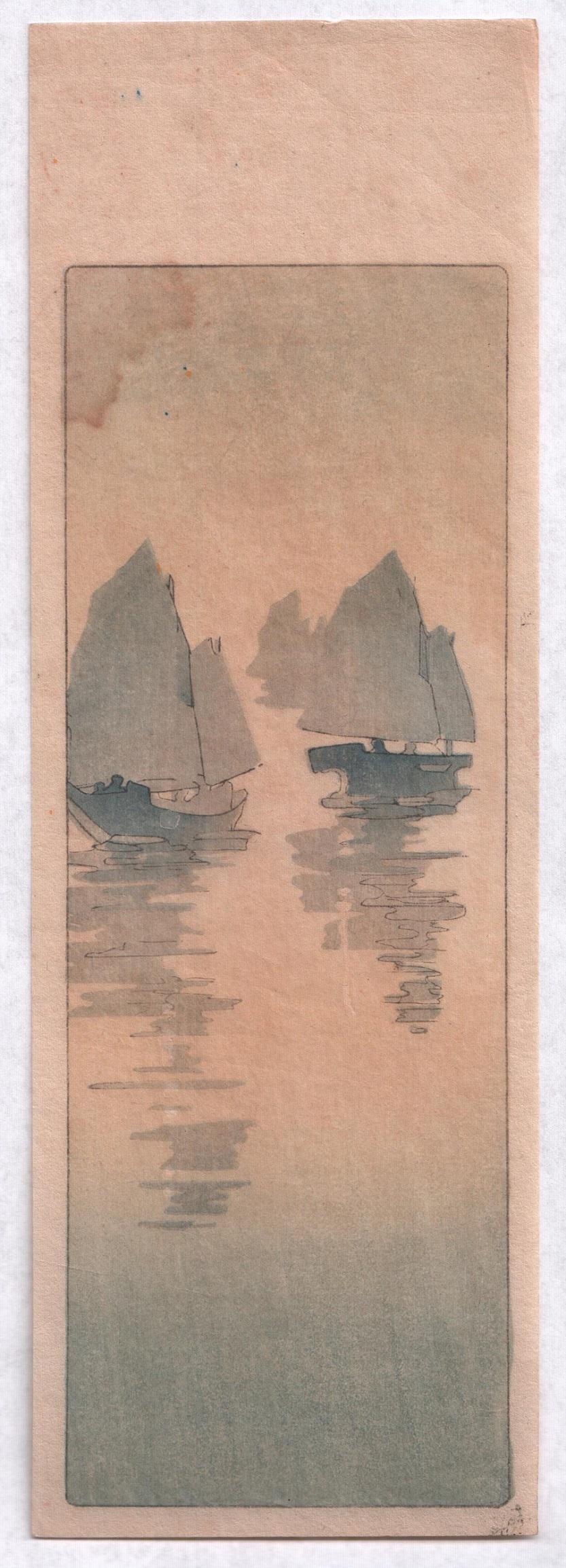 Bertha Lum Woodblock: Junks â€“ Boats, c1920s NR (1 of 2)