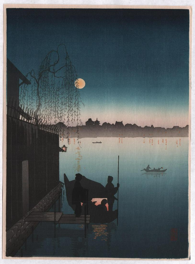 Eijiro Woodblock: Night Series: Evening Cool, 1930s (1 of 2)