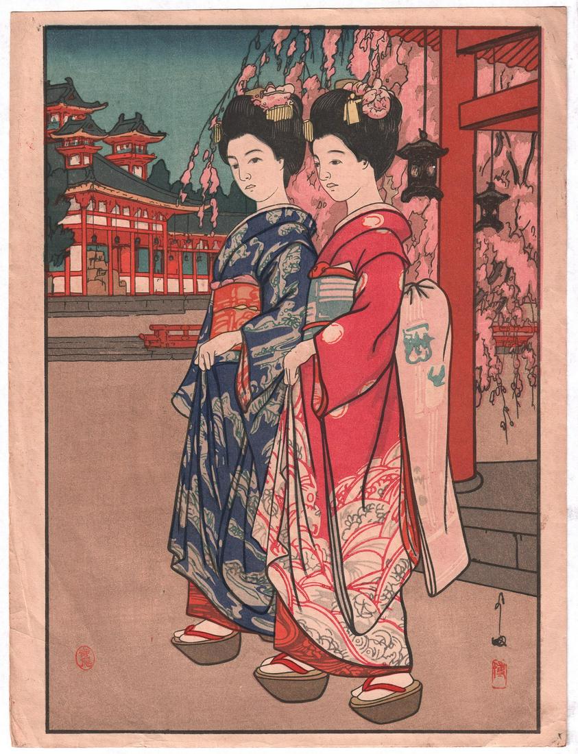 Hiroshi Yoshida - Maiko 1929 woodblock NR (1 of 2)