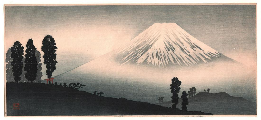 Shotei Japanese Woodblock: Mount Fuji,  c1930s (1 of 2)