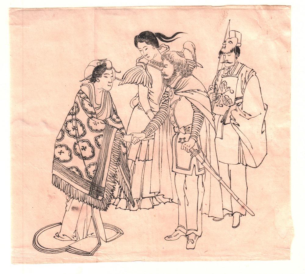 Toshikata Drawing: Preparatory, Military  c1880s  NR (1 of 2)