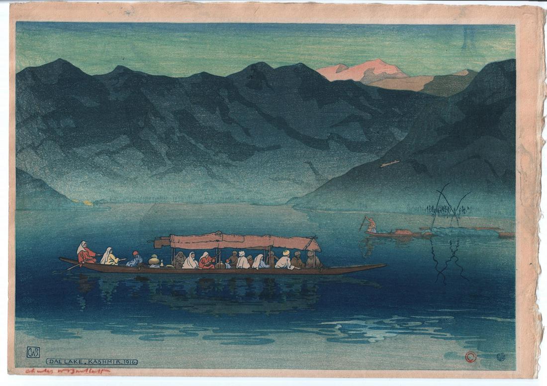 Charles Bartlett Woodblock: Dal Lake, Kashmir, 1916 (1 of 2)
