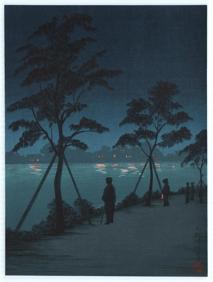 Kiyochika Kobayashi - Night at Sumida River c1920/30s (1 of 2)