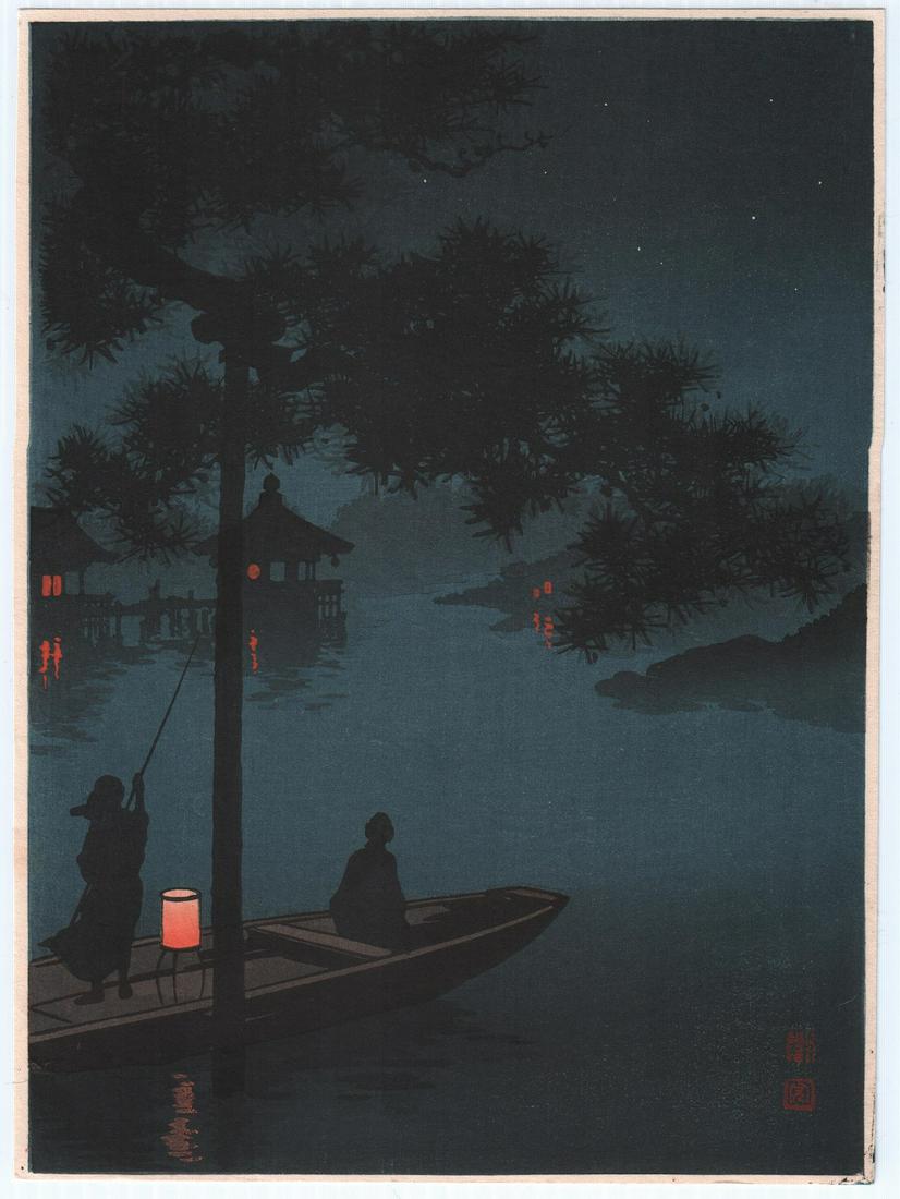 Koho Woodblock: Lake Biwa, c1930  NR (1 of 2)