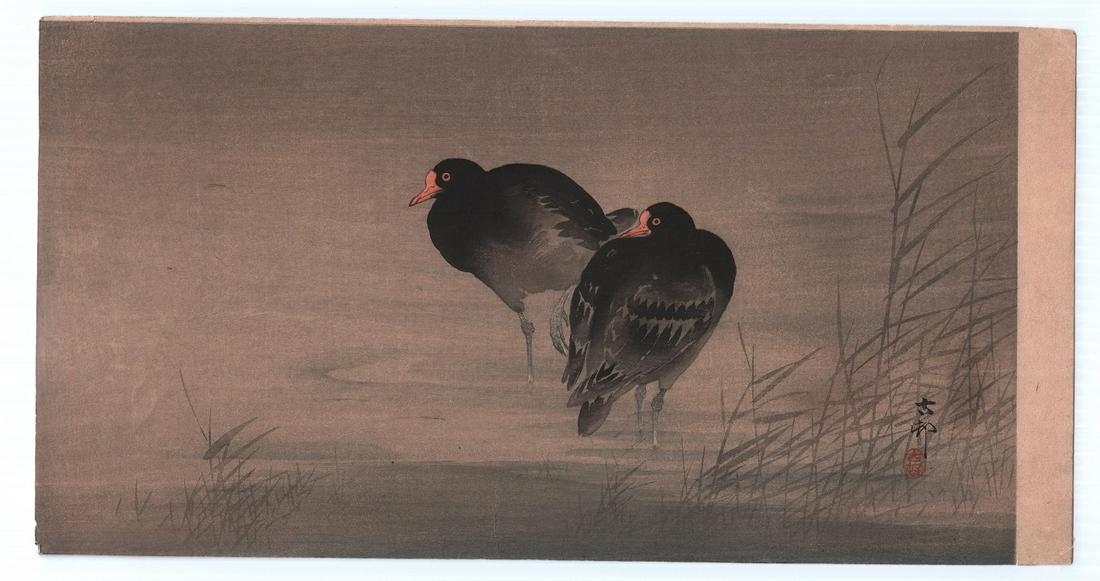 Ohara Koson - Two Gallinules Wading in Reeds 1910/23 NR (1 of 2)