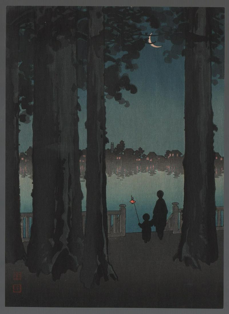 Koho Shoda - Ueno Park c1930 woodblock Old NR (1 of 2)
