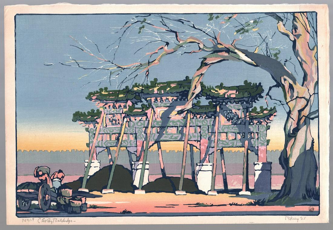 Cyrus Baldridge Woodblock, Lithos: Pailou-Peking, 1925 NR (1 of 6)