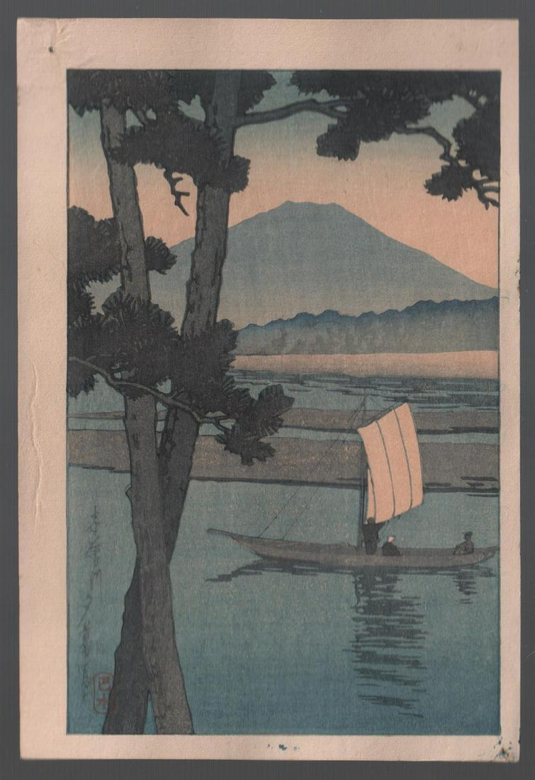 Kawase Hasui Woodblock: Kiso River, c.1930s, NR (1 of 2)