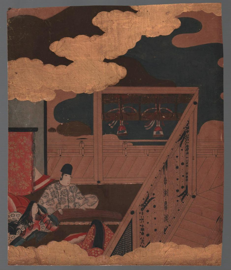 18th Century Tosa School Painting: Interior Scene, NR (1 of 2)