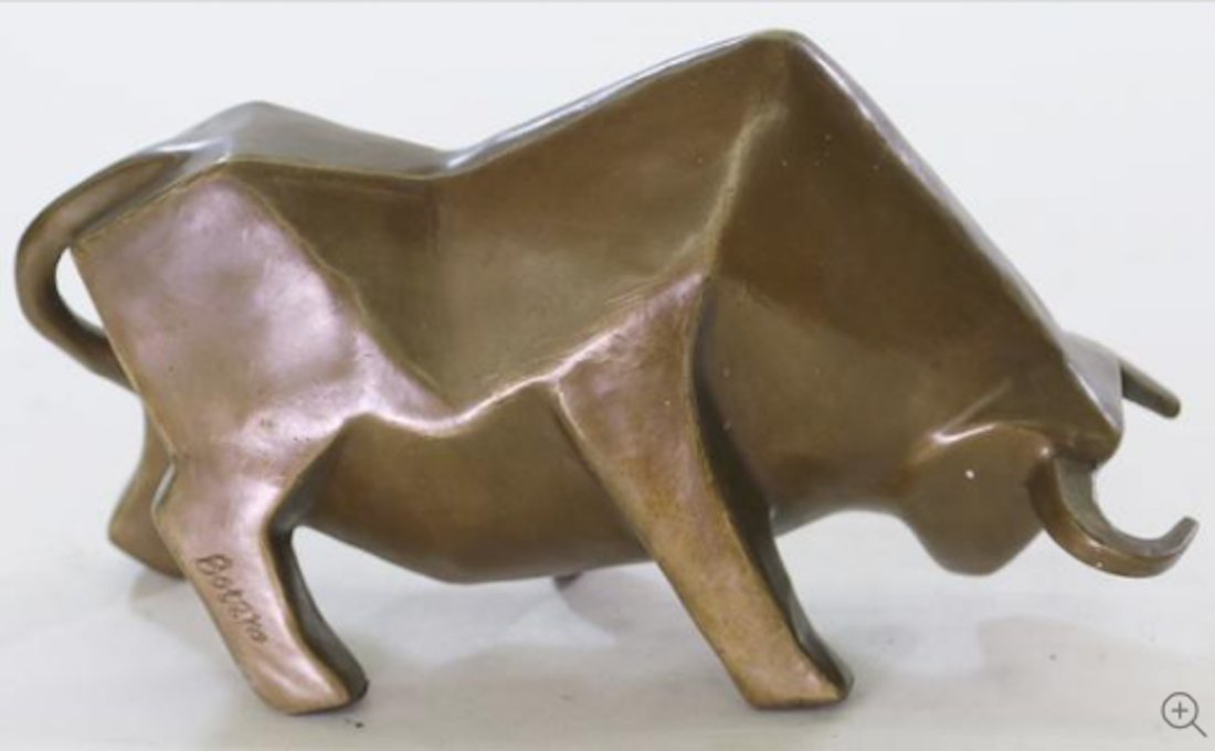 BOTERO - Cubism Bull -  Bronze Metal Sculpture (1 of 1)