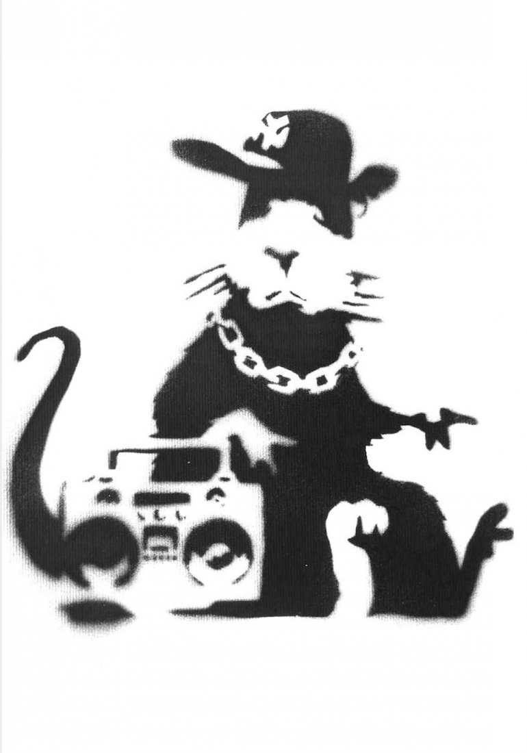 BANKSY - Rat, Dismaland canvas (1 of 1)