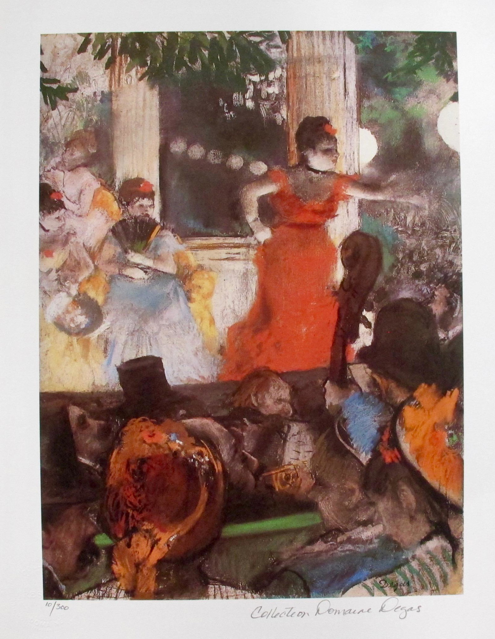 EDGAR DEGAS CAFE CONCERT Estate Signed Limited Edition: Pencil signed on the lower right with embossed seal stamped by the Estate Domaine. Pencil numbered from an edition of 300. Published on thick quality archival paper.Paper measures 15" x 11.5".Unframed