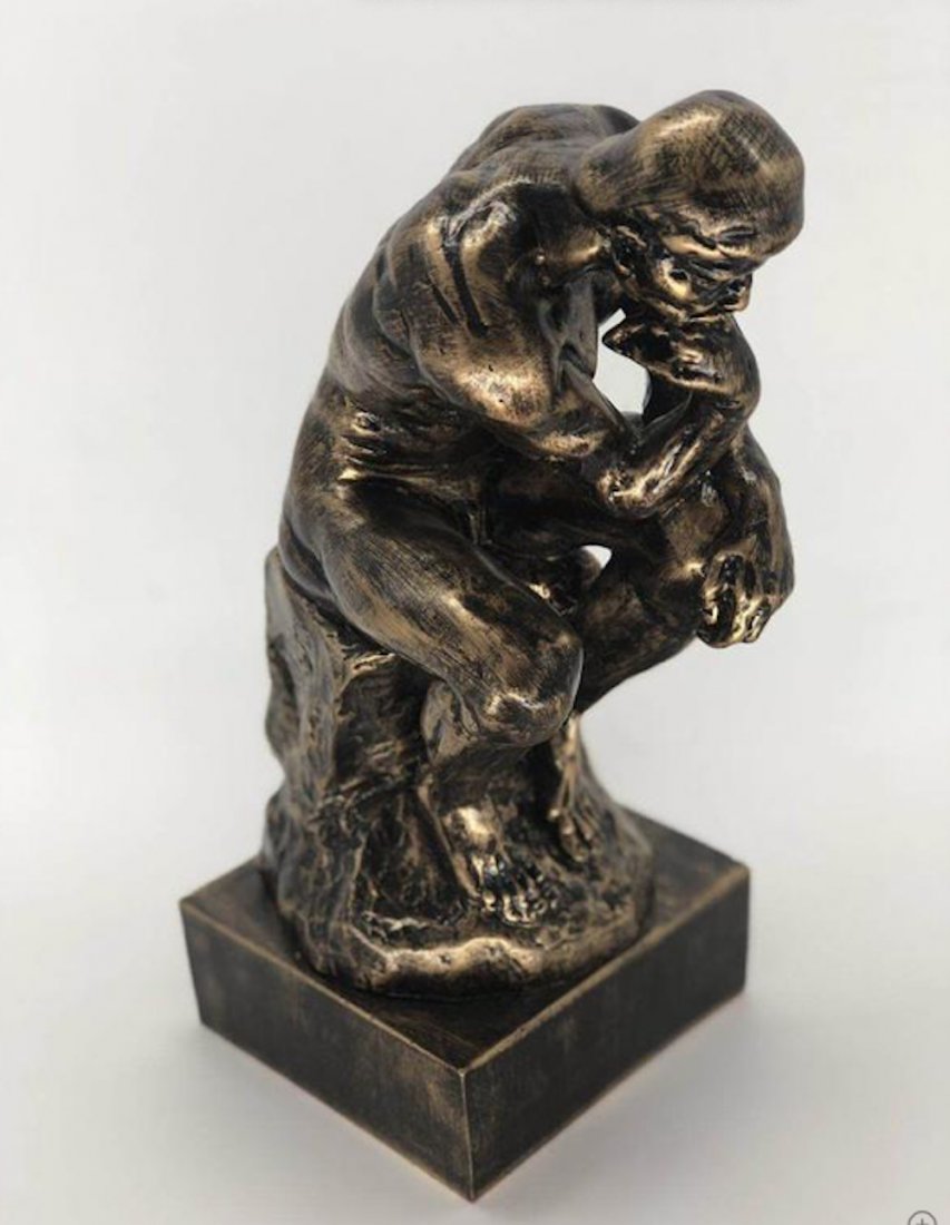 AUGUSTE RODIN The Thinker, Bronze sculpture: Measures 12 Inches Tall, 5 Inches Long, 5 Inches Wide