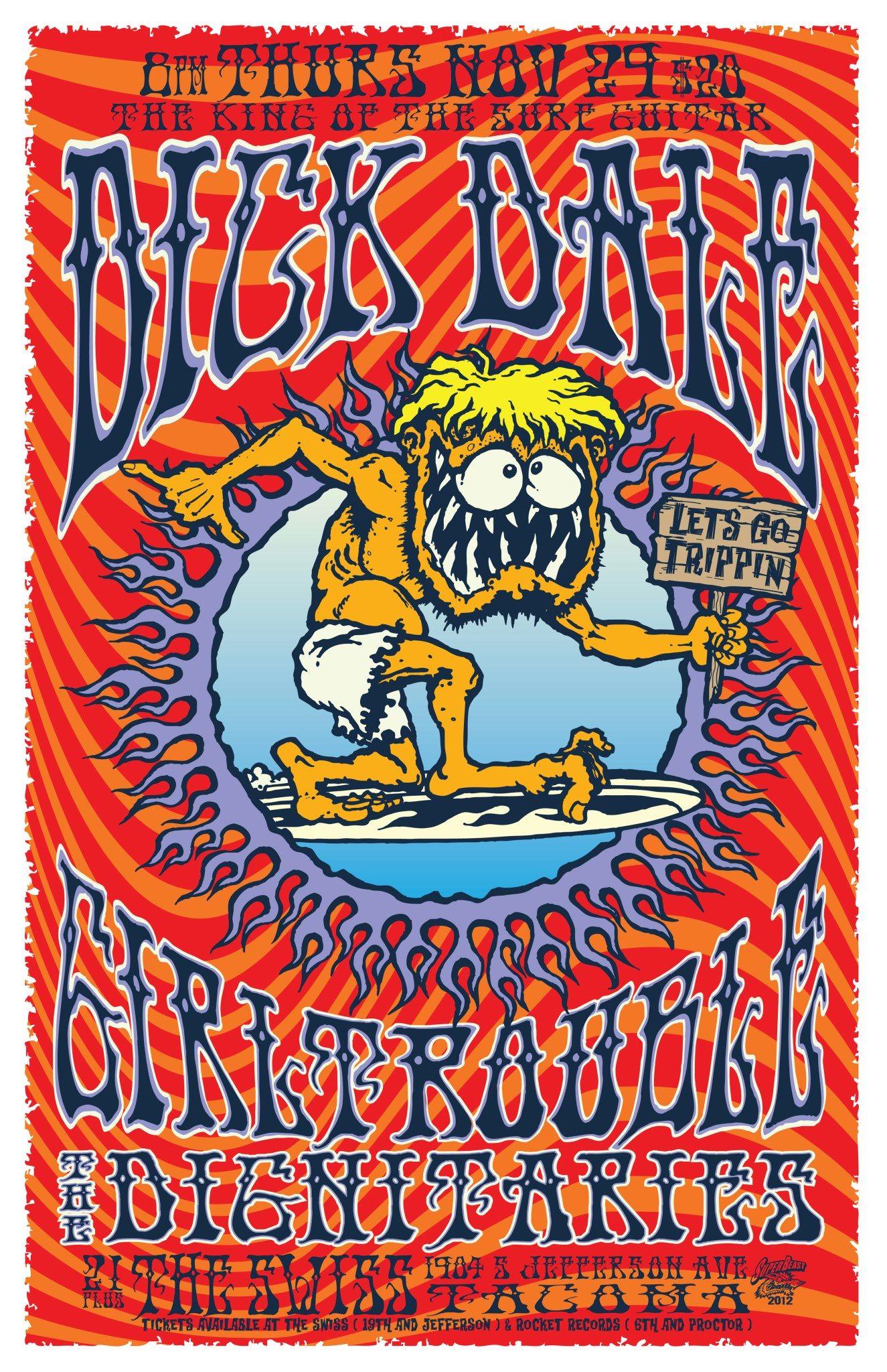 DICK DALE - band poster: poster, approx. 40 x 30cm. Perfect condition. Unframed