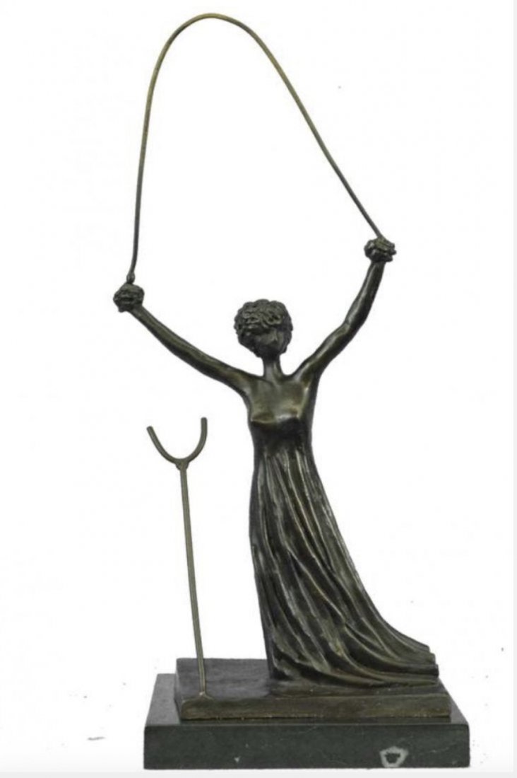 SALVADOR DALI - Alice, bronze sculpture: Bronze Dimensions with Marble Base: Height 19 x Width 7.5"Marble Dimensions: 7.5" x 6"Height without Marble Base: 18"Approximate Weight : 12 LBSSignature: Salvador Dali