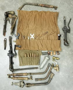 Underwater Welding Torches, Fittings & Related Wrenches: Grouping of assorted vintage welding torches, all used. Lot also has assorted welding fittings, parts and wrenches. Tools were all used by dive company that operated from the 1930's into the 1970's