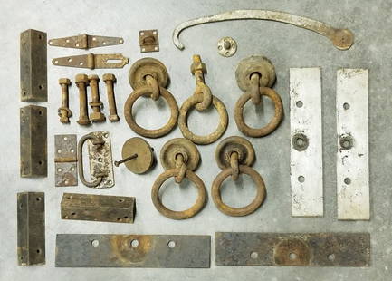 Antique Diving Air Pump Box Trim Pieces: Total of 25 pieces. These parts were recovered from a antique diving air pump.