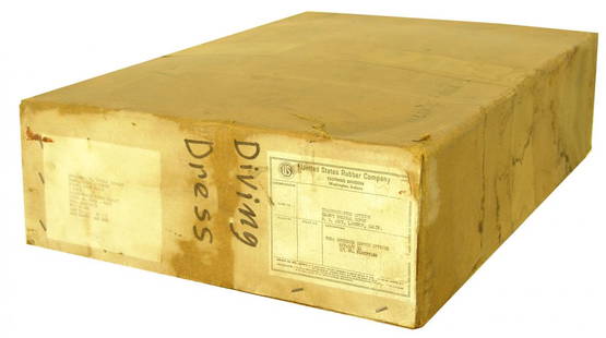 1952 Browne Diving Suit New Old Stock In Original Box!: Brand new old stock Browne back entry diving dress (suit). This suit was made by US Rubber Co and shipped to the US Army in May of 1952. The suit has never been removed from the original bag -