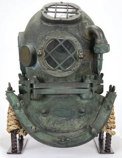 Rare A.J. Morse & Son 5 Bolt Diving Helmet Circa 1906: One of the most desirable and rare American diving helmets is the 5 bolt pattern made by the A.J. Morse company in Boston, Massachusetts. This style of helmet was used by the US Navy in the late 19th