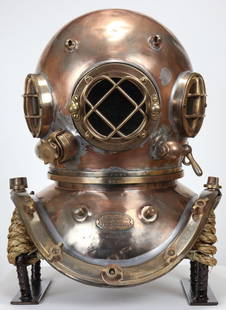 1930s AJ Morse Continental Antique Diving Helmet: This helmet was made by arguably the most famous American helmet maker, the A.J. Morse & Son Company. Located in Boston, Massachusetts, this company would start making diving helmets and related equip