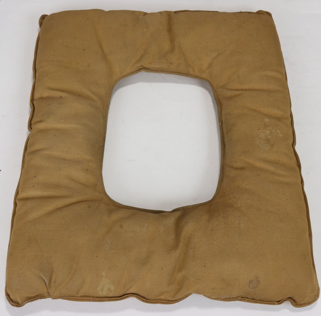 Vintage Divers Helmet Cushion Pad: Unmarked diving helmet cushion. These were placed over the divers head and rested on his shoulders. It would help prevent the divers collar bond and shoulder blades from being irritated by the metal d