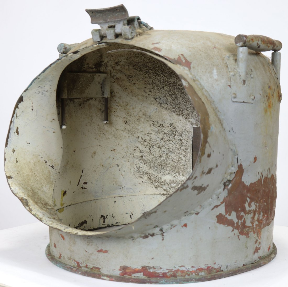 World War 2 Era US Navy Ships Binnacle Hood or Cover: This is the top section or hood of a ships binnacle. The style and configuration of this piece is consistent with the type used by the US Navy during World War 2 on the Type 7 binnacles. The piece is 