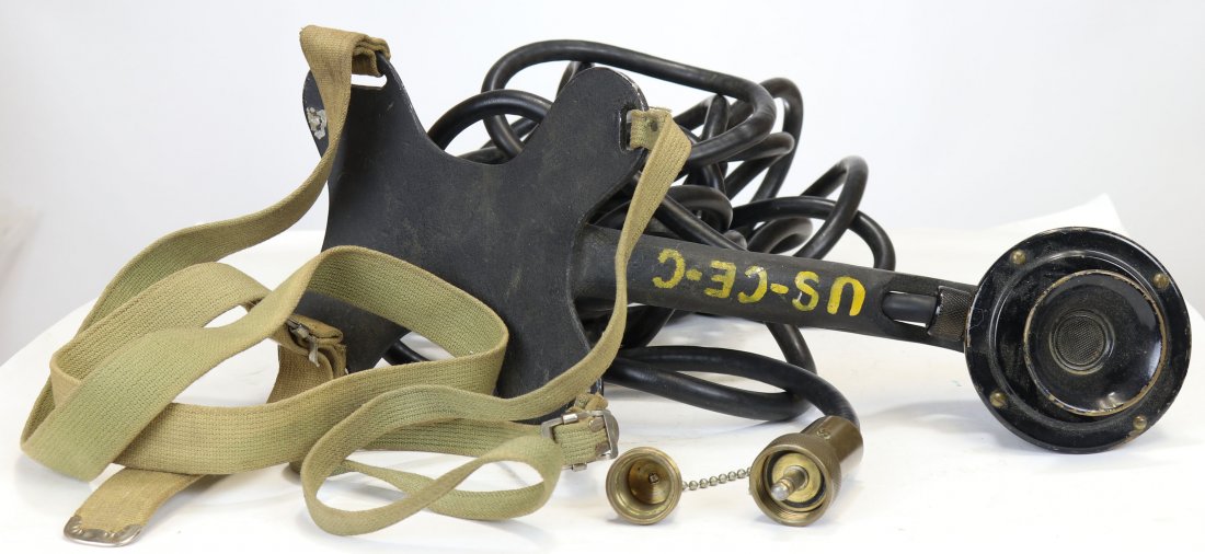 BTE Chest Mounted Dive Tender Telephone - Rare Find!: Rare World War 2 era dive tenders telephone. These were made by Batteryless Telephone Equipment Company (BTE) and were technically called a Auxiliary Breast-Plate Transceiver Unit With Cable. This uni
