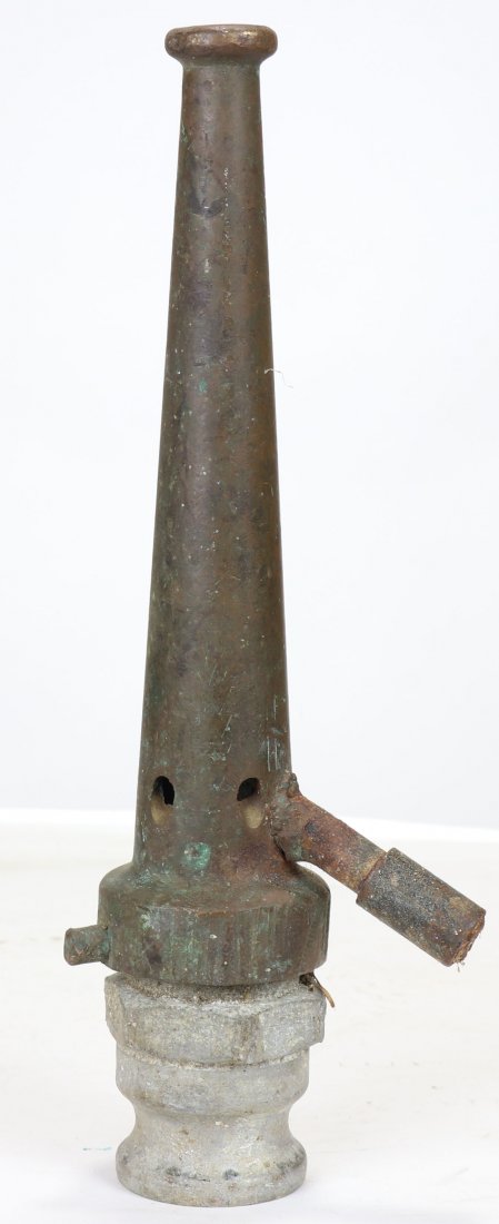 Underwater Brass Water Blasting Nozzle 12 Inches Long: This is a water jet nozzle used underwater. Made of brass, the nozzle itself measures 9.75 inches long with the fitting 12.25 inches long. Nice condition, shows plenty of signs of use. No names or sta